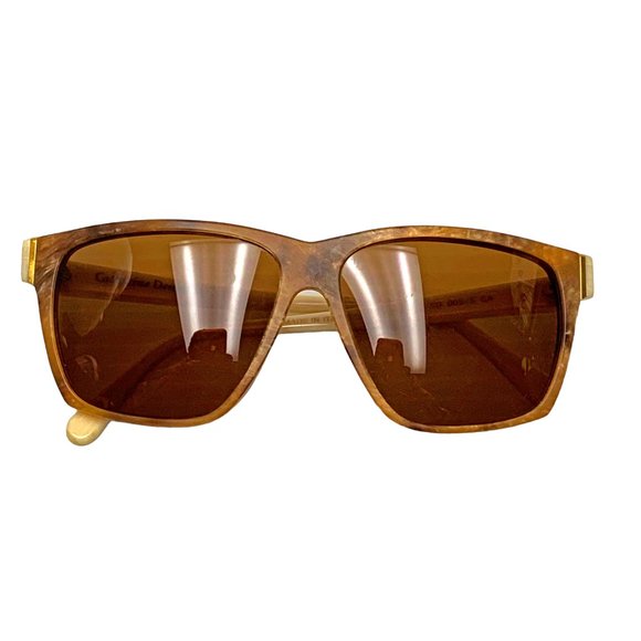 Vintage Catherine Deneuve CD 005 Brown Shield Shape Sunglasses - Picture 3 of 10